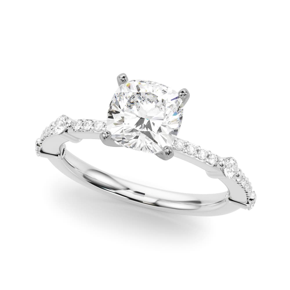 Single Row Engagement Ring — style 51238 in 10k White Gold