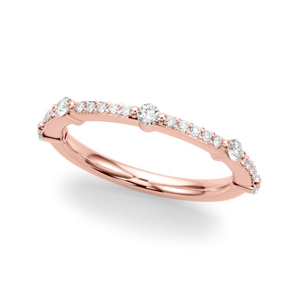 Straight Wedding Band (1/4 ct. tw.), Front view in rose gold