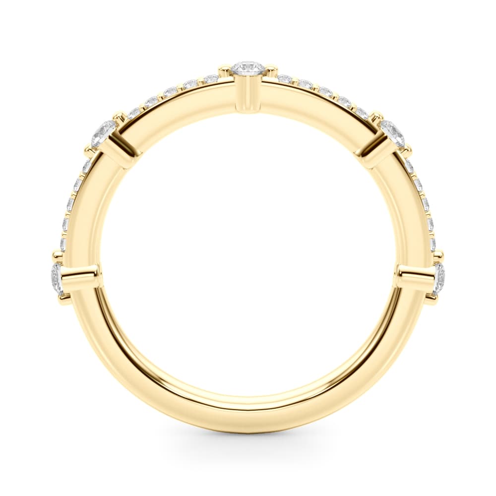 Straight Wedding Band (1/4 ct. tw.), Side view in yellow gold