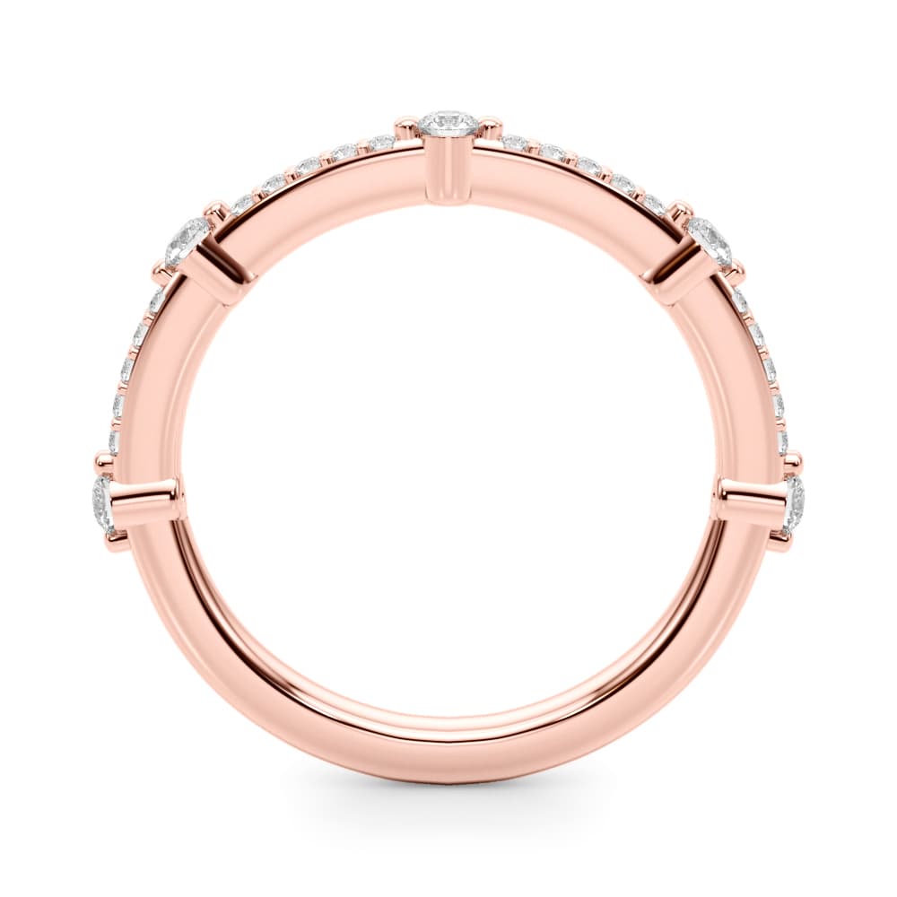 Straight Wedding Band (1/4 ct. tw.), Side view in rose gold