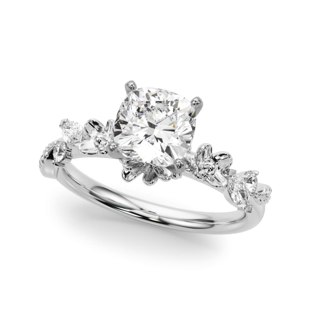 Floral Engagement Ring — style 51239 in 10k White Gold