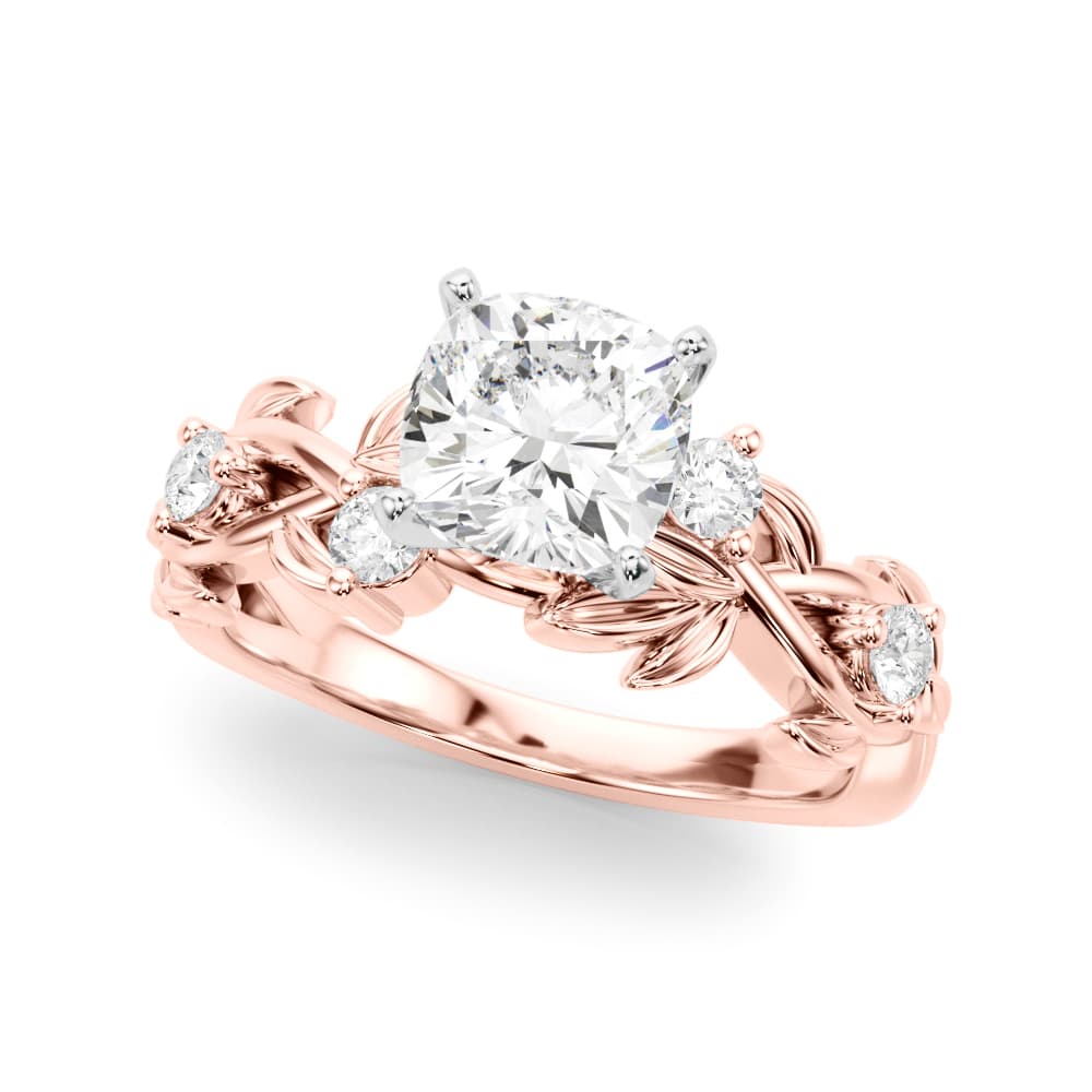 Floral Engagement Ring, style 51240, Front view in rose gold