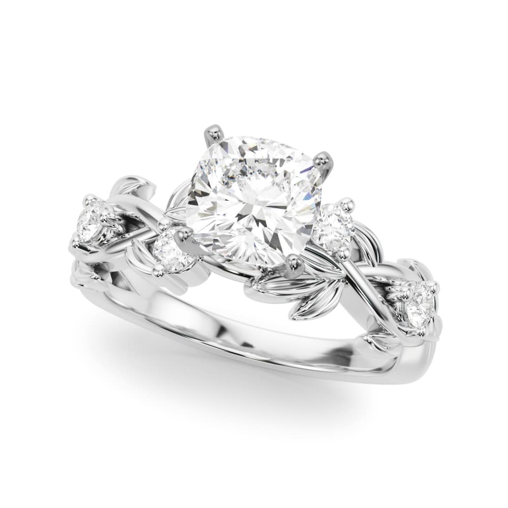 Floral Engagement Ring — style 51240 in 10k White Gold