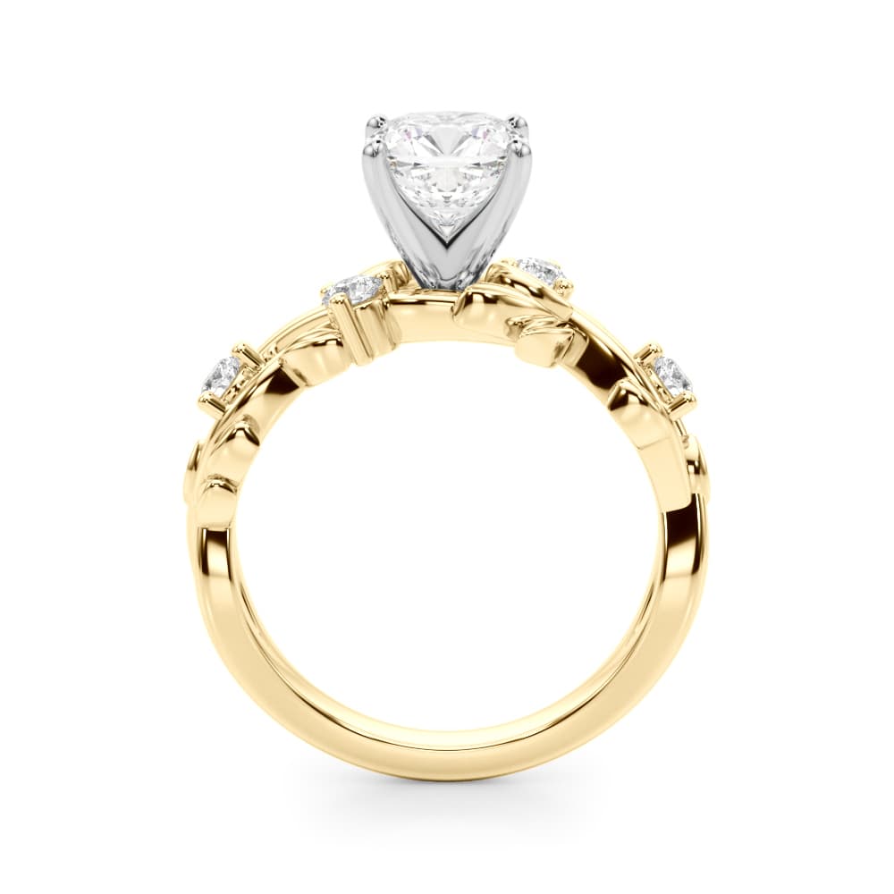Floral Engagement Ring, style 51240, Side view in yellow gold