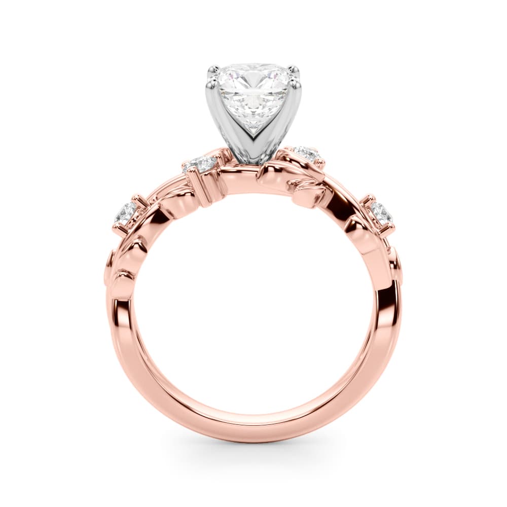 Floral Engagement Ring, style 51240, Side view in rose gold