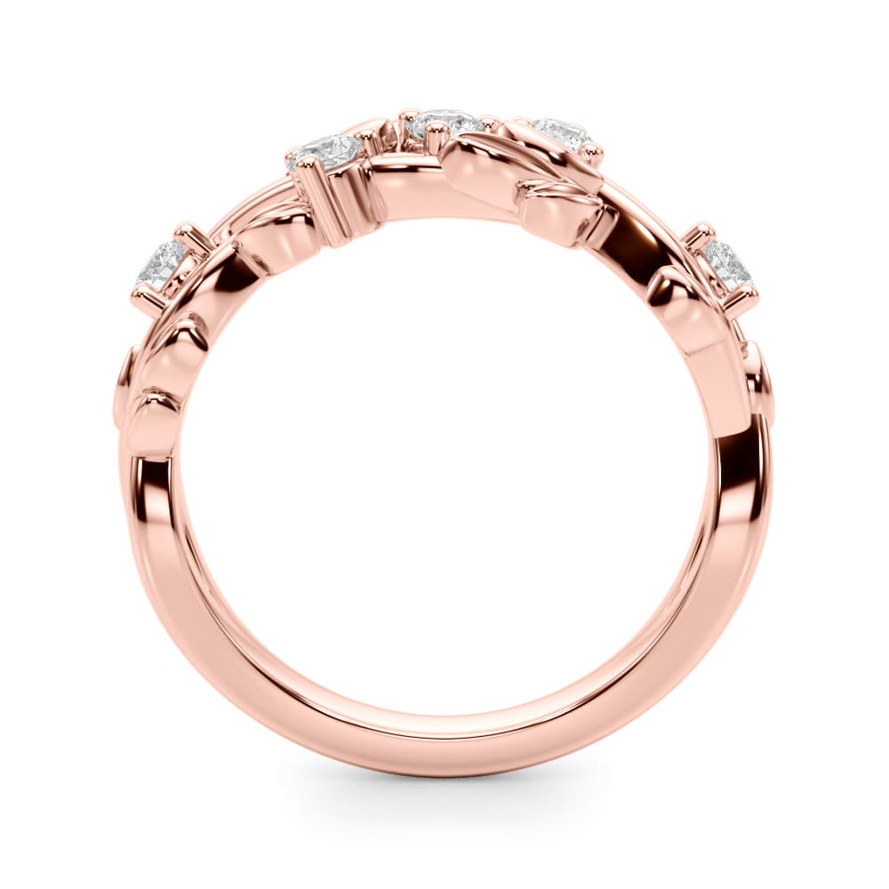 Floral Wedding Band (0.3 ct. tw.), Side view in rose gold