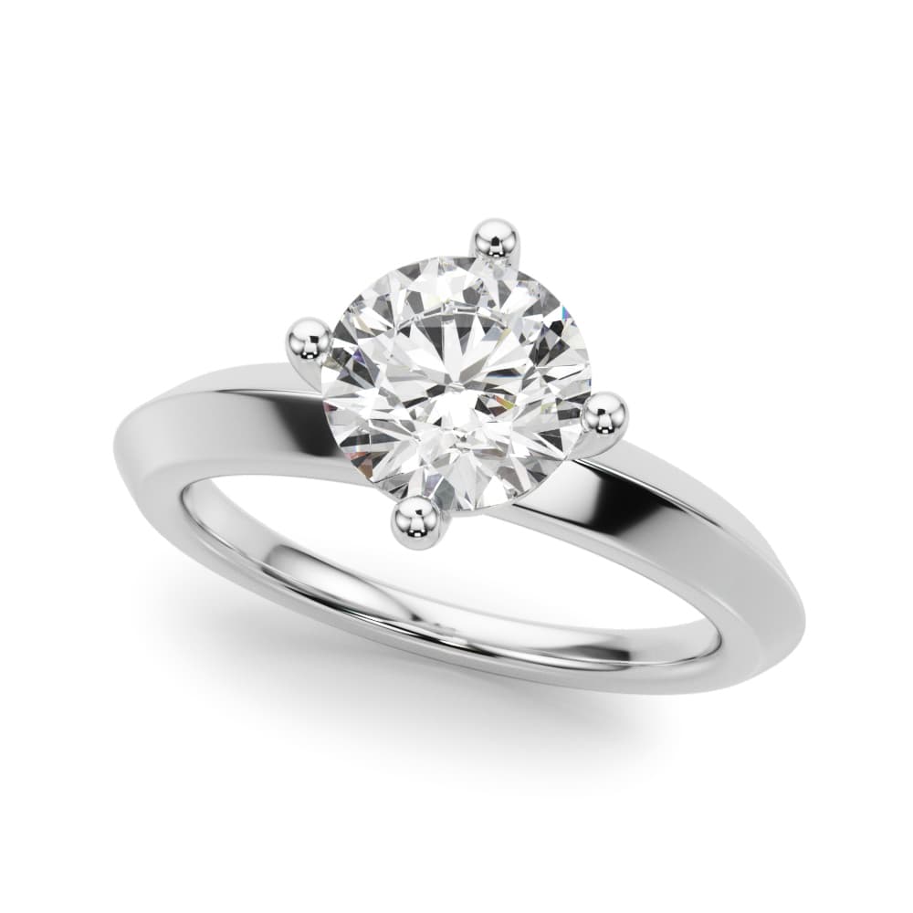 Solitaire Knife Edge Round Engagement Ring — style 51241 in 10k White Gold