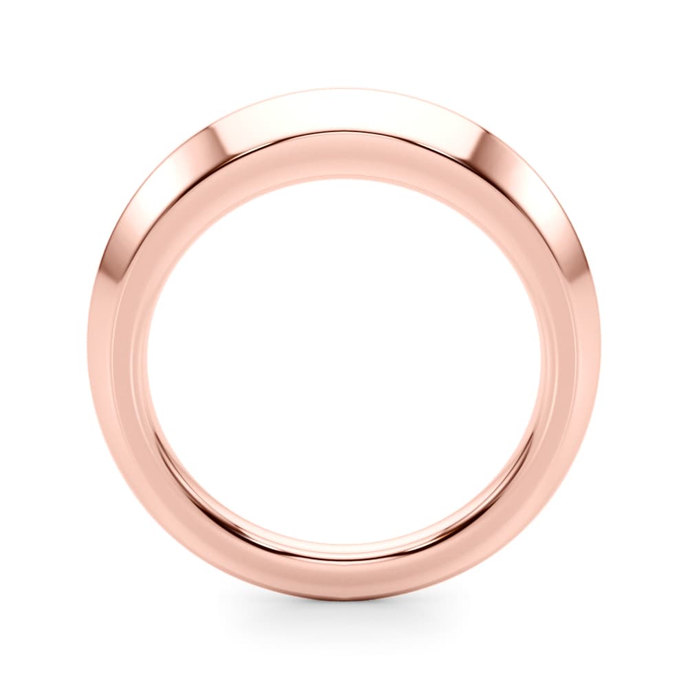 Plain Knife Edge Wedding Band, Side view in rose gold