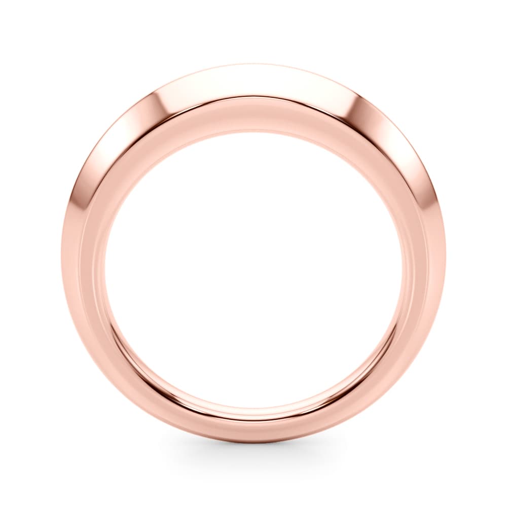 Plain Knife Edge Wedding Band, Side view in rose gold