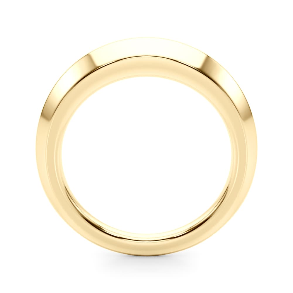 Knife Edge Wedding Band, Side view in yellow gold
