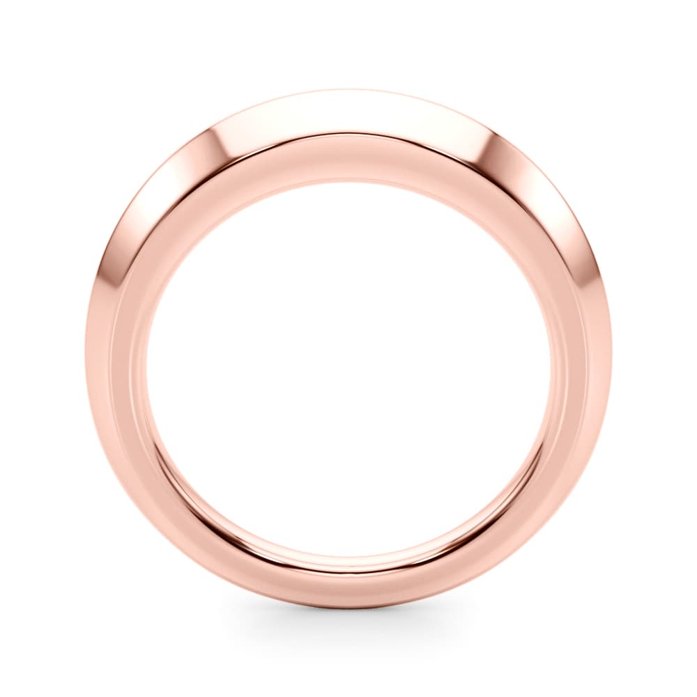 Knife Edge Wedding Band, Side view in rose gold