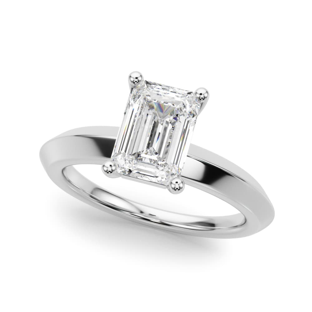 Solitaire Knife Edge Princess Cut Engagement Ring — style 51245 in 10k White Gold