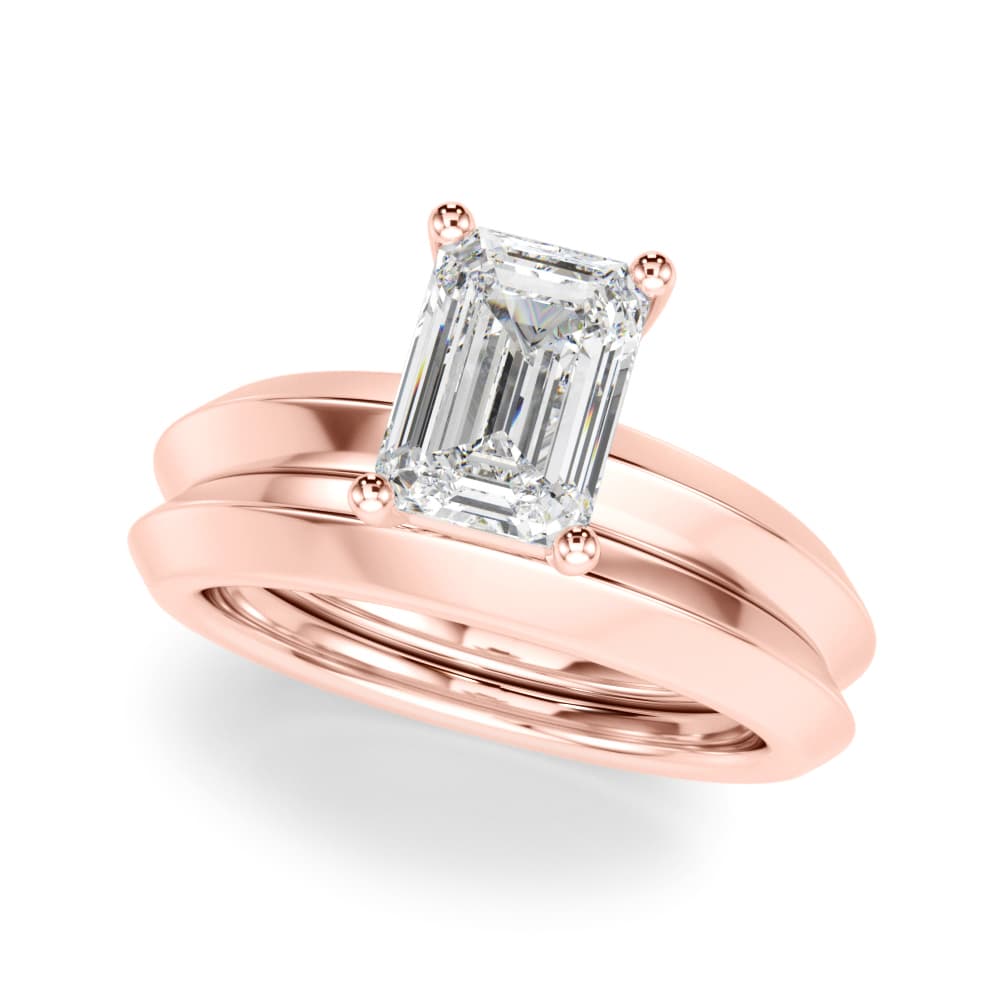 Solitaire Knife Edge Princess Cut Engagement Ring, style 51245, On hand view in rose gold