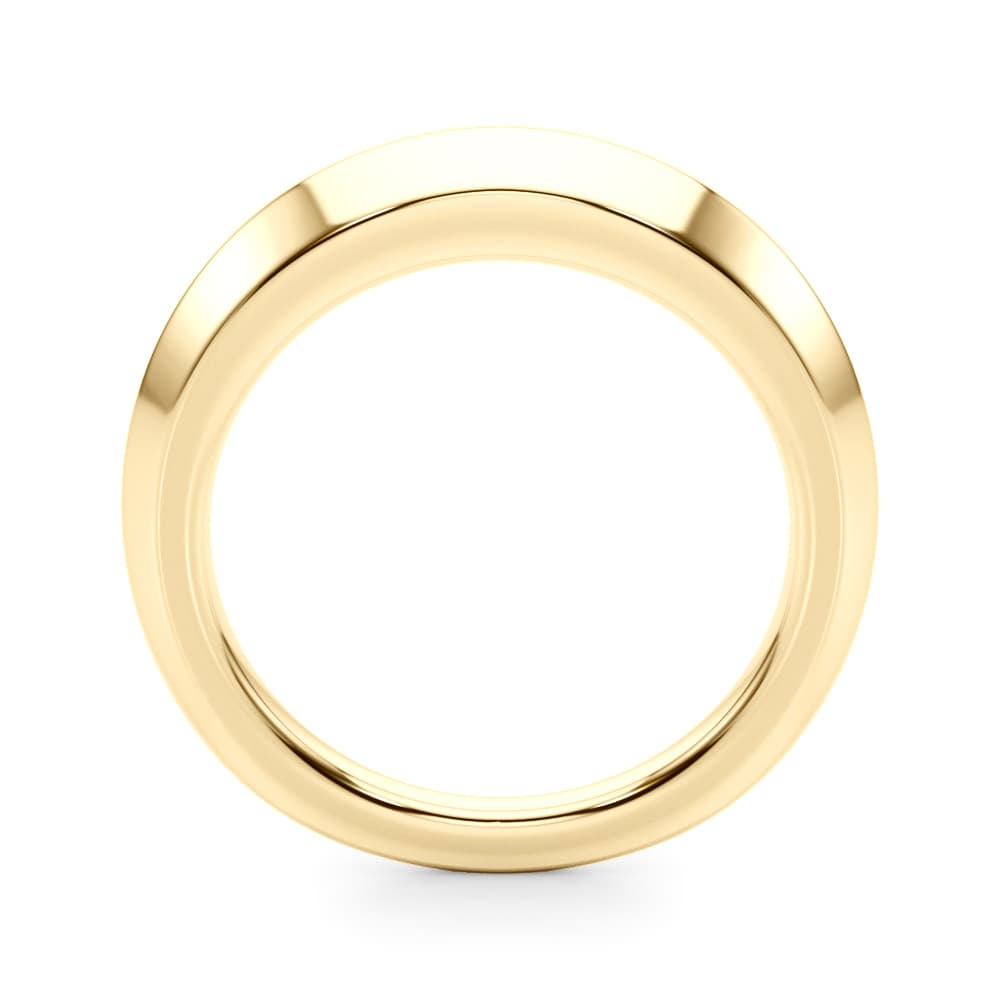 Plain Knife Edge Wedding Band, Side view in yellow gold