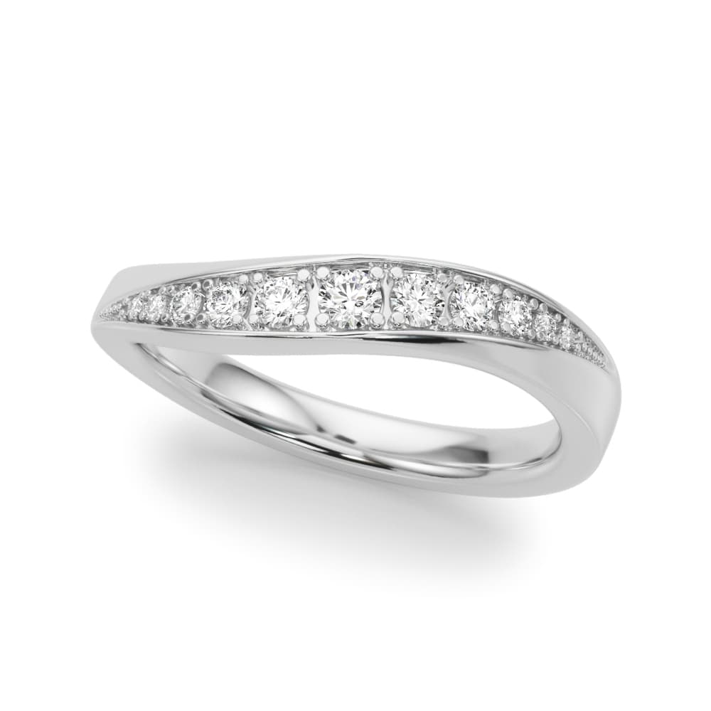Contemporary Curved Wedding Band — View 1