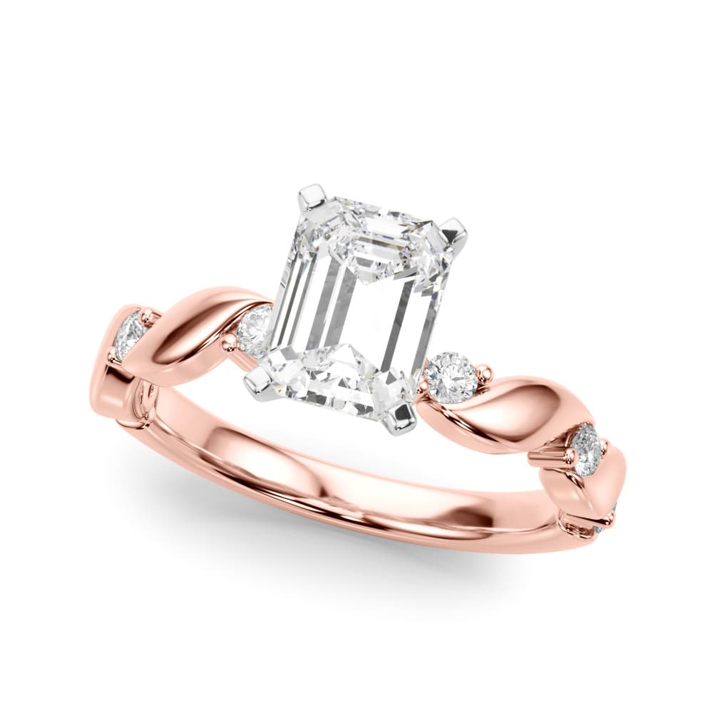 Twisting Engagement Ring, style 51248, Front view in rose gold