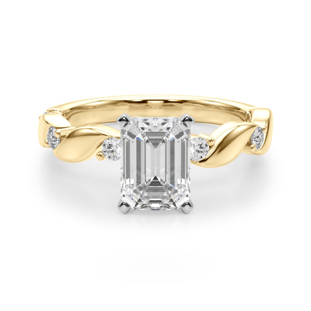 Twisting Engagement Ring, style 51248, Angle view in yellow gold