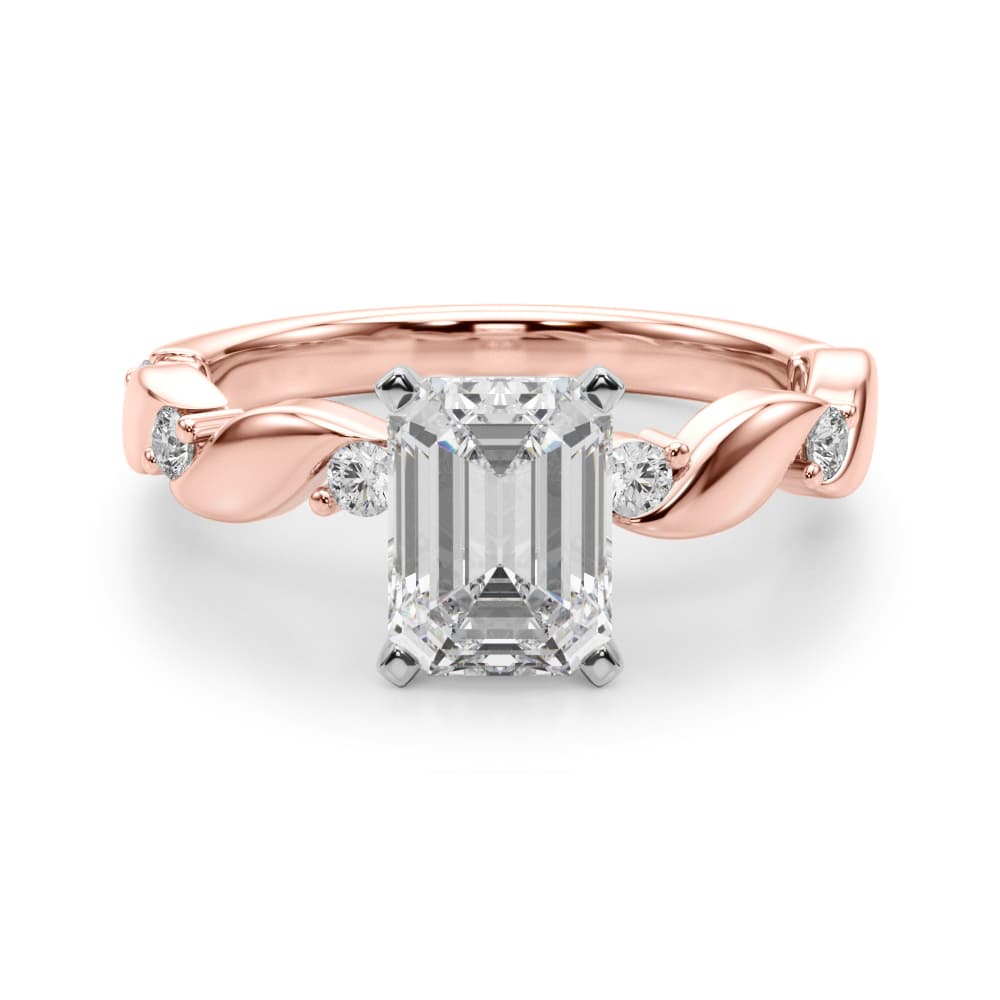 Twisting Engagement Ring, style 51248, Angle view in rose gold