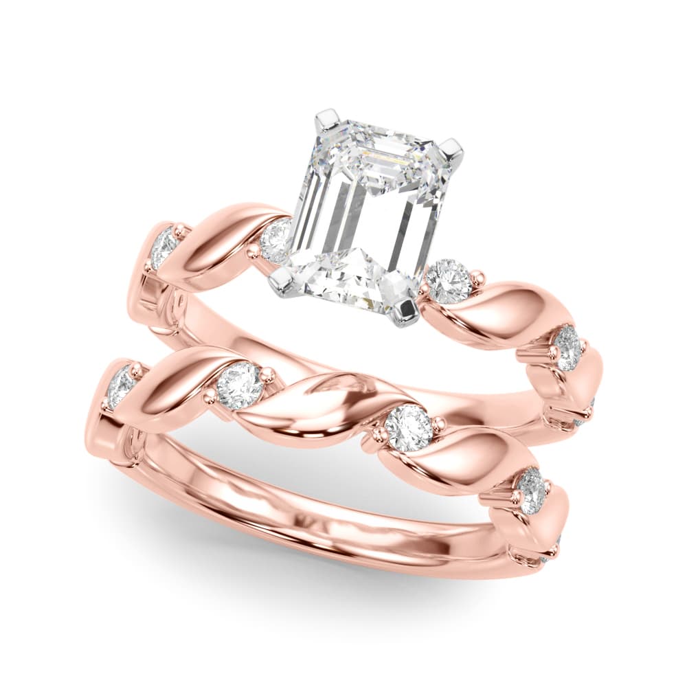 Twisting Engagement Ring, style 51248, On hand view in rose gold