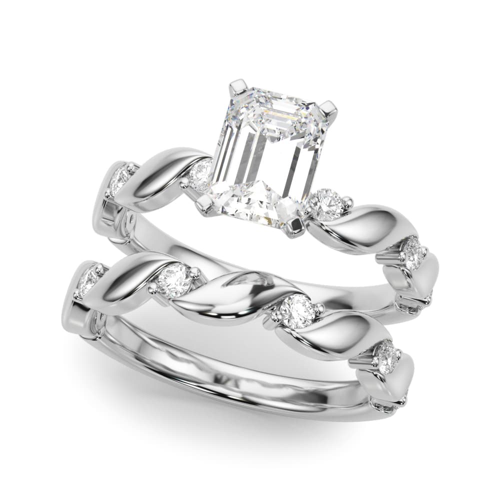 Twisting Engagement Ring, style 51248, On hand view in white gold or platinum