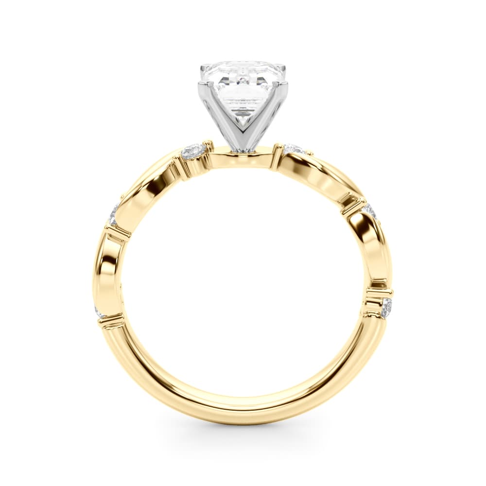 Twisting Engagement Ring, style 51248, Side view in yellow gold