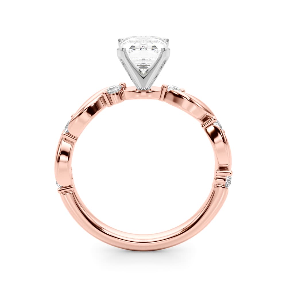 Twisting Engagement Ring, style 51248, Side view in rose gold