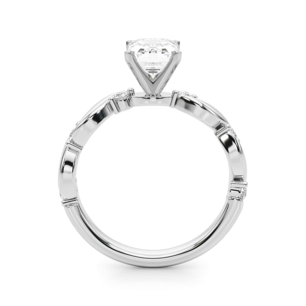 Twisting Engagement Ring, style 51248, Side view in white gold or platinum