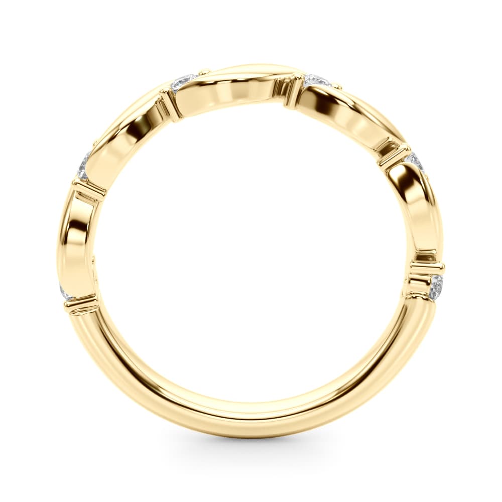 Twisting Wedding Band (0.21 ct. tw.), Side view in yellow gold