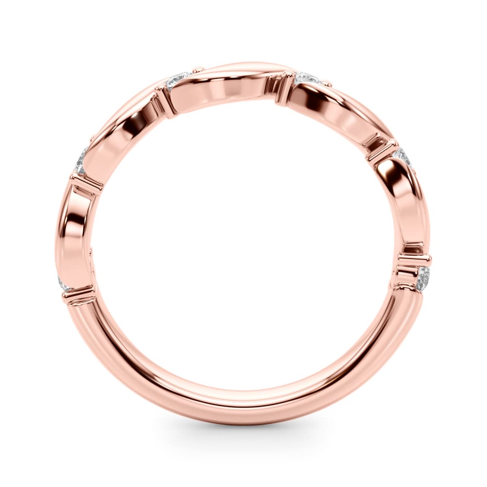 Twisting Wedding Band (0.21 ct. tw.), Side view in rose gold