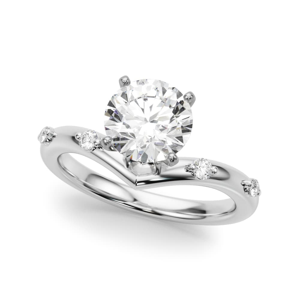Chevron Engagement Ring — style 51249 in 10k White Gold