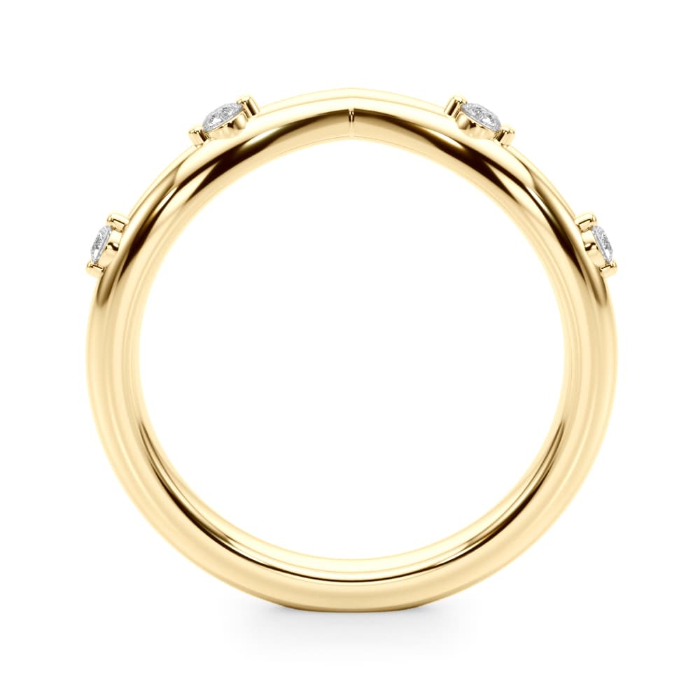 Chevron Wedding Band (0.1 ct. tw.), Side view in yellow gold