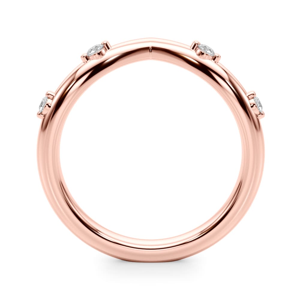 Chevron Wedding Band (0.1 ct. tw.), Side view in rose gold