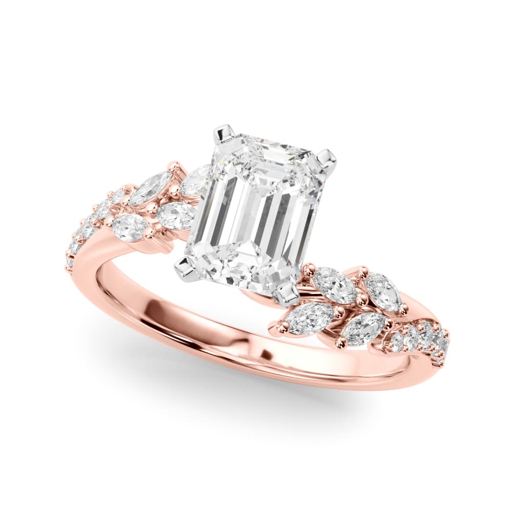 Nature Inspired Engagement Ring, style 51250, Front view in rose gold