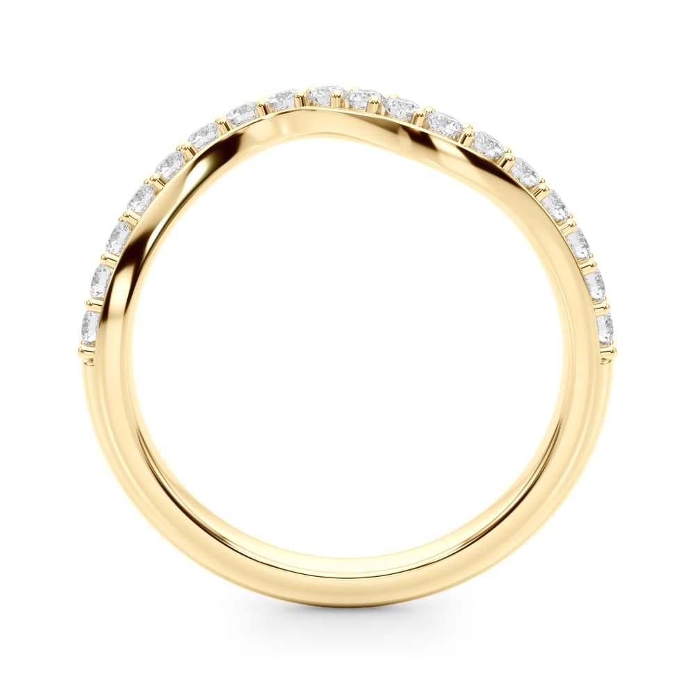 Curved Wedding Band (3/8 ct. tw.), Side view in yellow gold