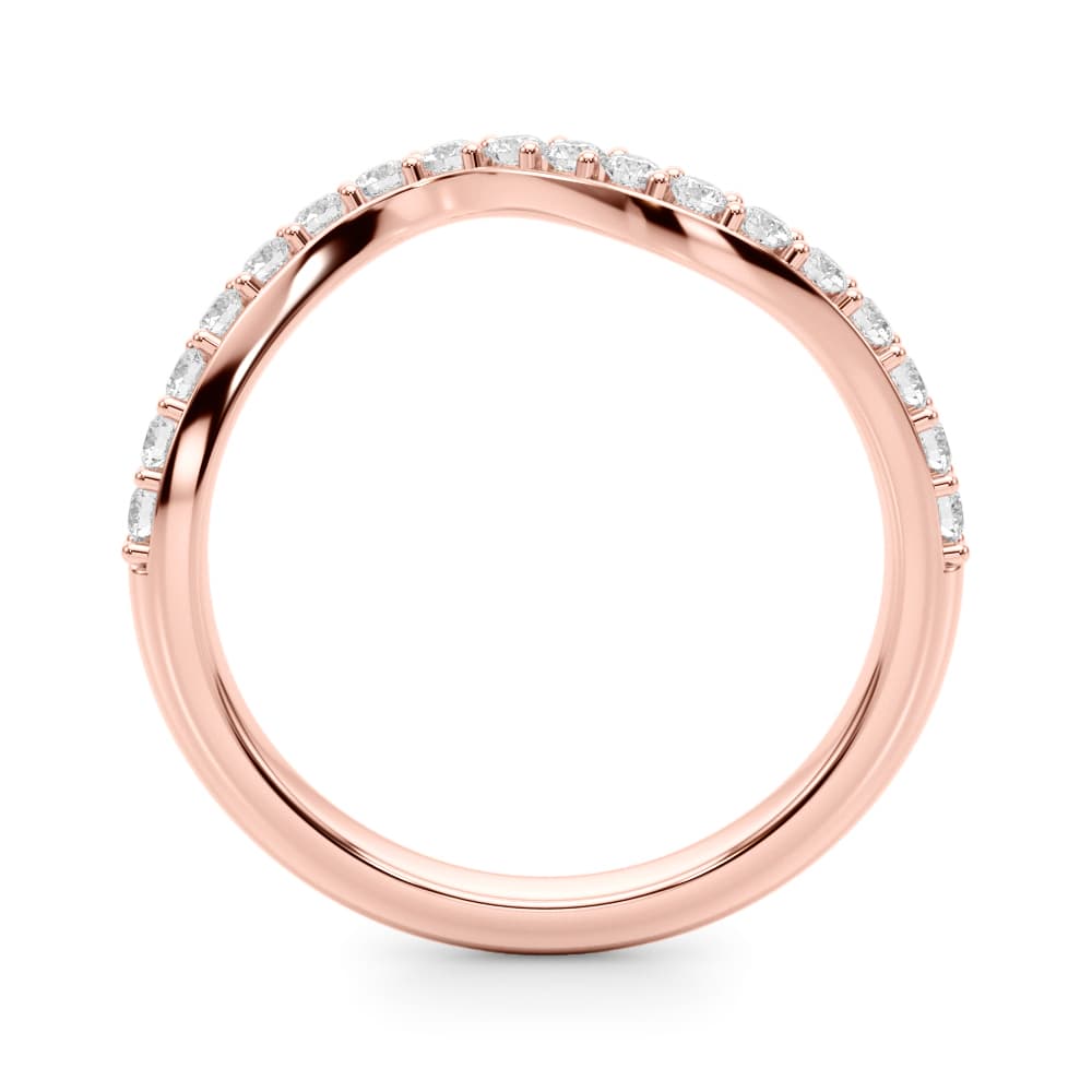 Curved Wedding Band (3/8 ct. tw.), Side view in rose gold