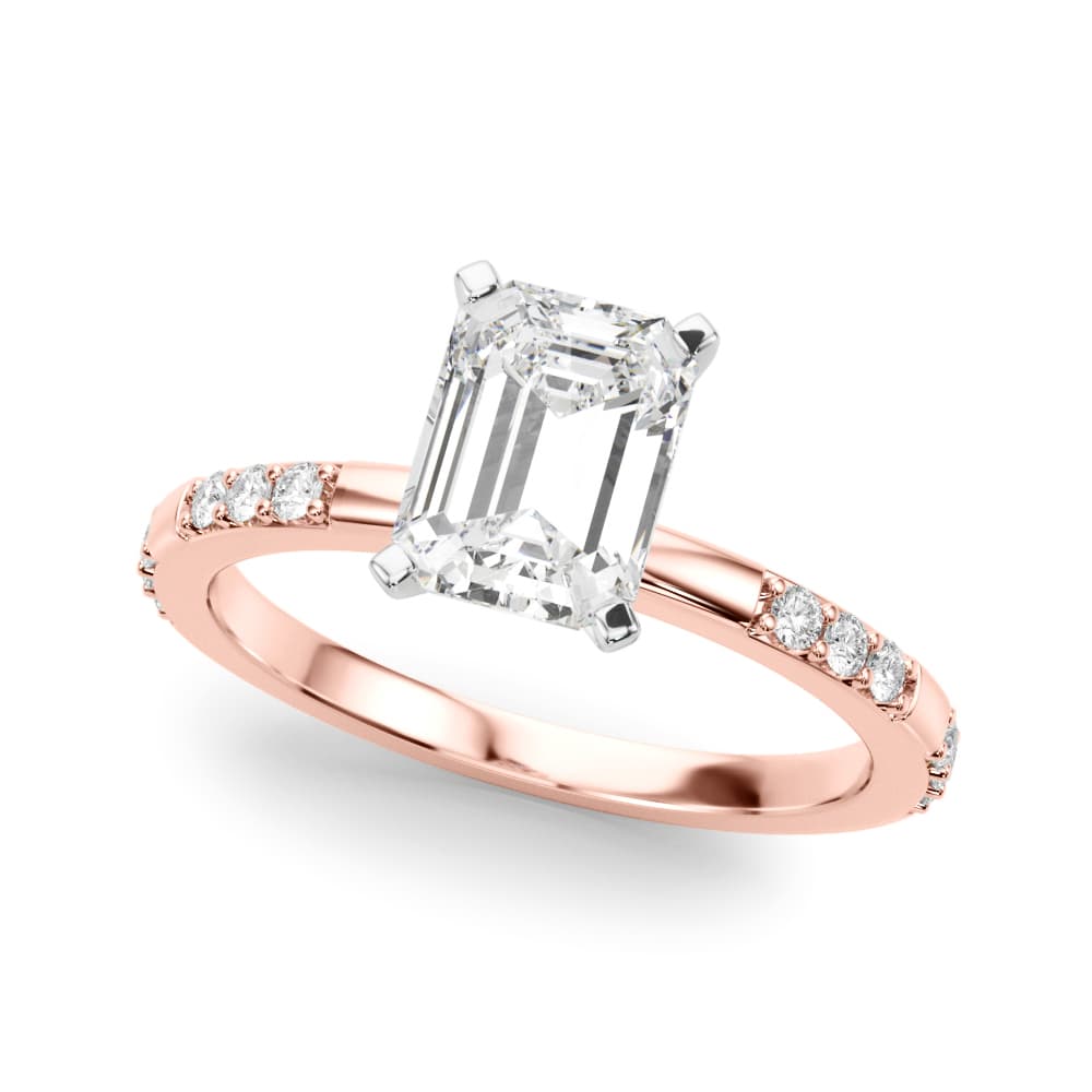 Contemporary Engagement Ring, style 51251, Front view in rose gold