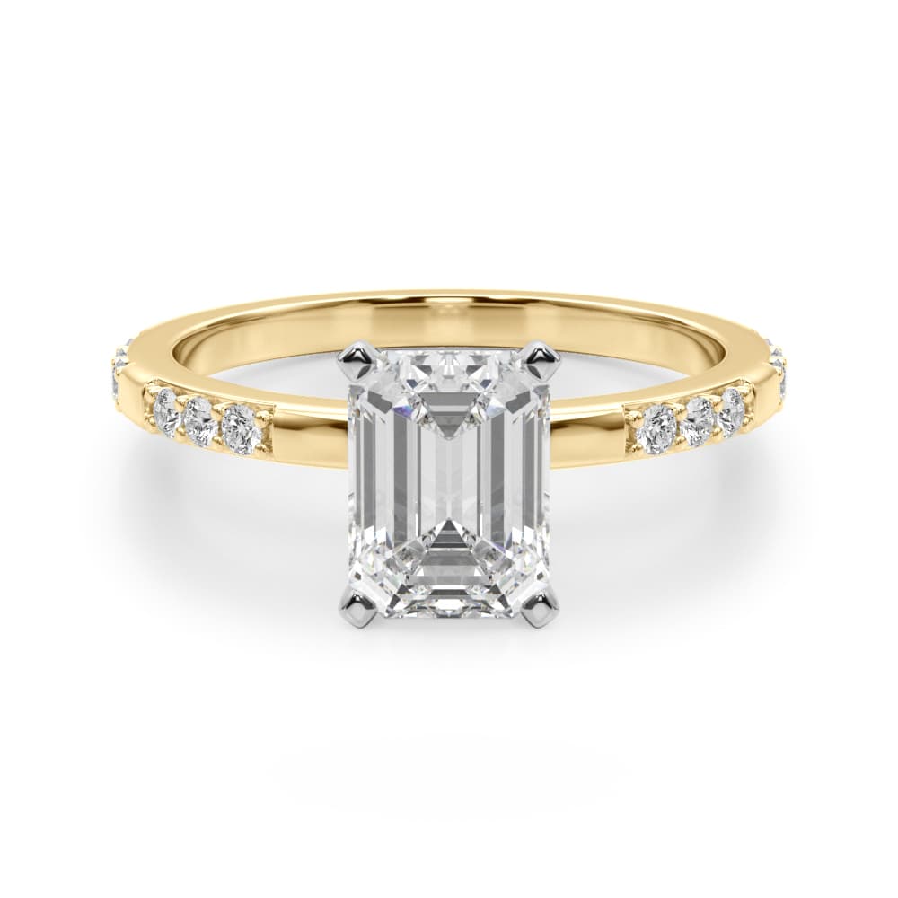 Contemporary Engagement Ring, style 51251, Angle view in yellow gold