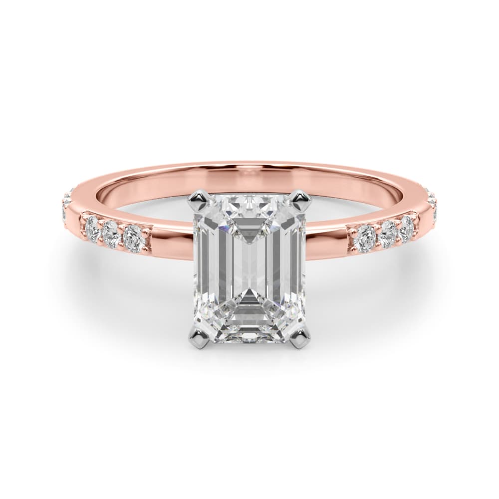 Contemporary Engagement Ring, style 51251, Angle view in rose gold