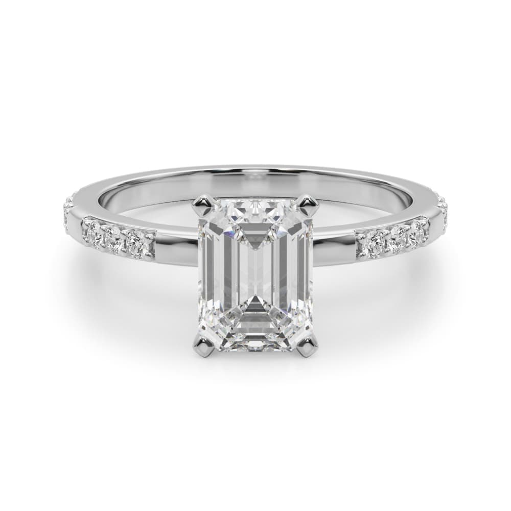 Contemporary Engagement Ring, style 51251, Angle view in white gold or platinum