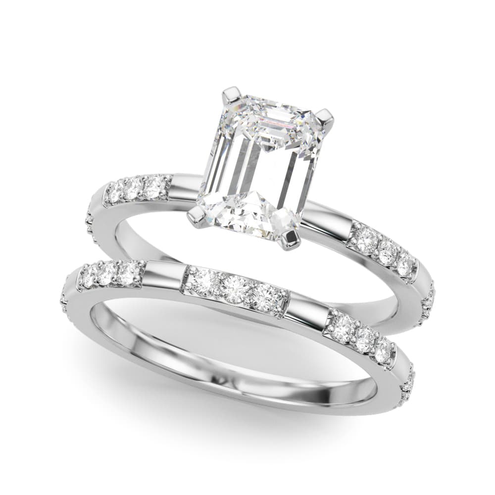 Contemporary Engagement Ring, style 51251, On hand view in white gold or platinum