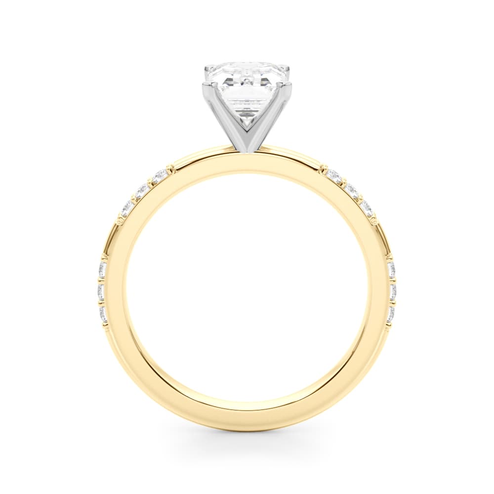 Contemporary Engagement Ring, style 51251, Side view in yellow gold
