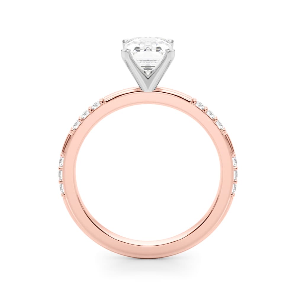 Contemporary Engagement Ring, style 51251, Side view in rose gold