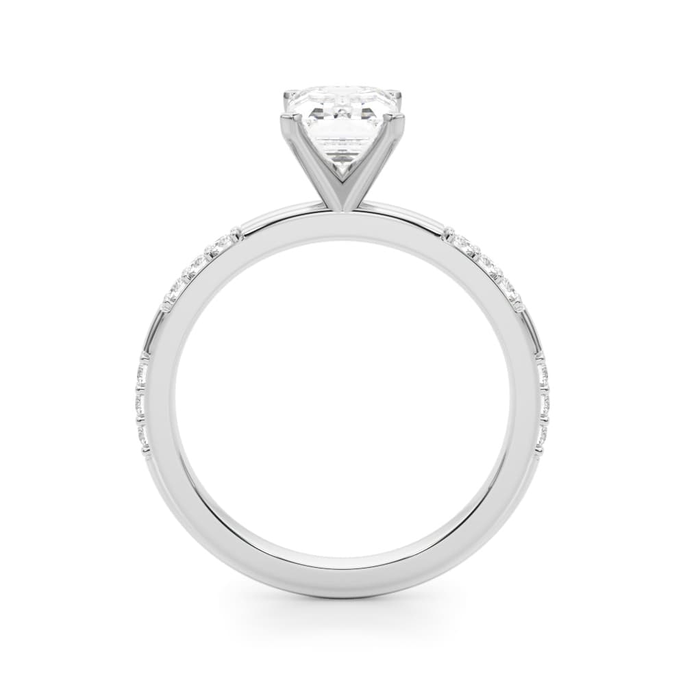 Contemporary Engagement Ring, style 51251, Side view in white gold or platinum