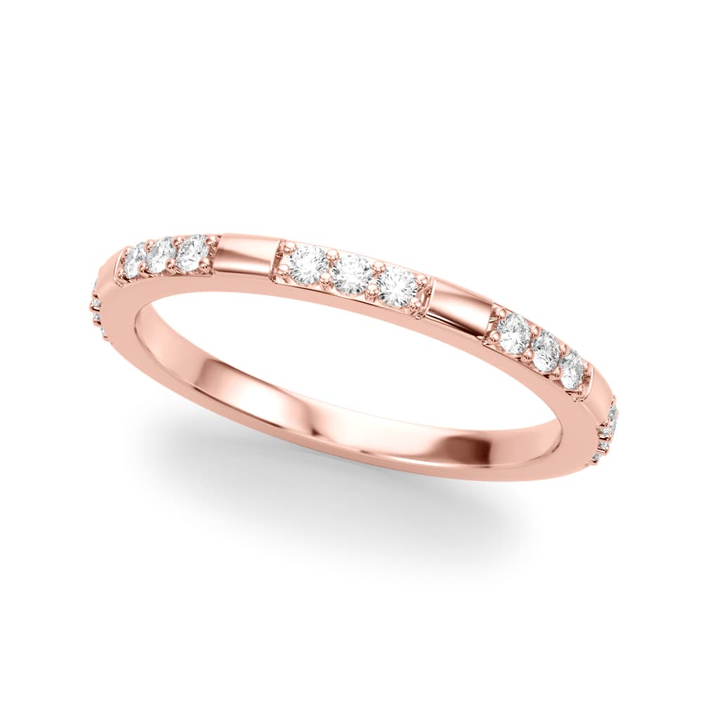 Contemporary Wedding Band (0.22 ct. tw.), Front view in rose gold