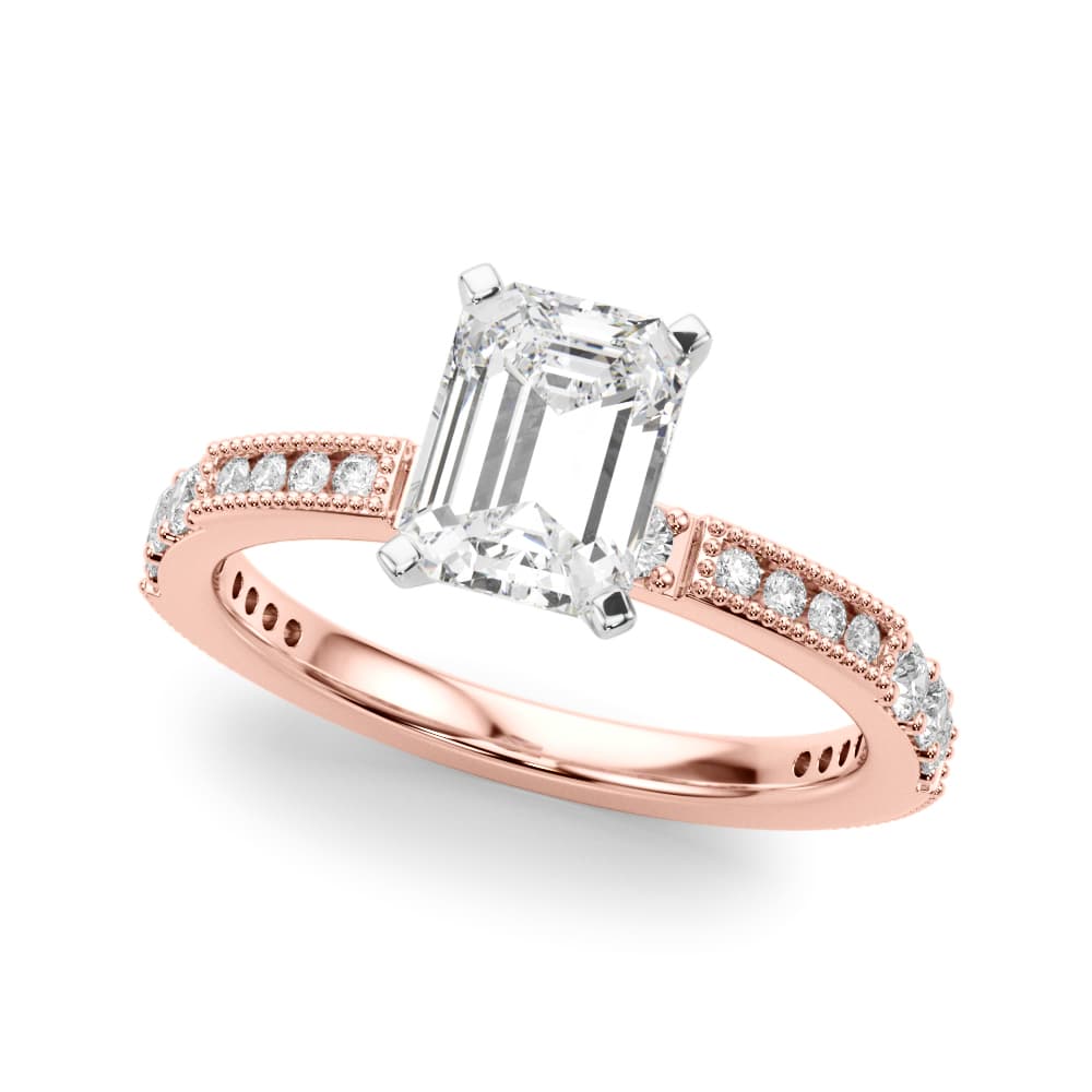 Contemporary Engagement Ring, style 51252, Front view in rose gold