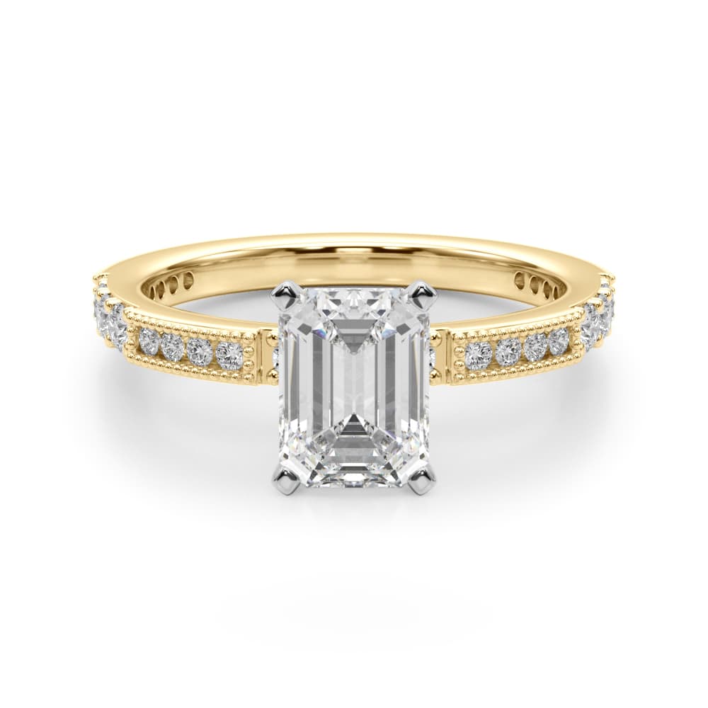 Contemporary Engagement Ring, style 51252, Angle view in yellow gold