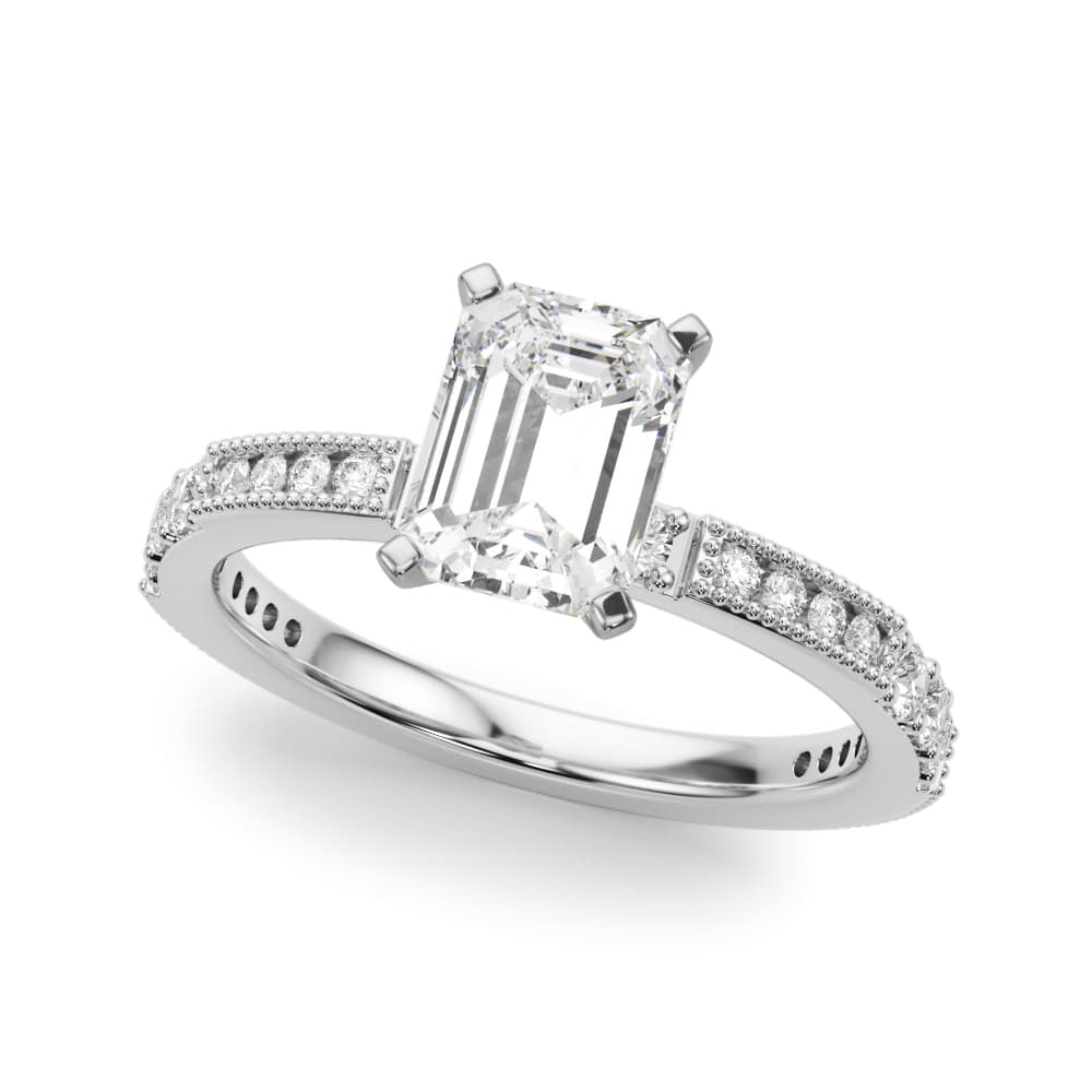 Contemporary Engagement Ring — style 51252 in 10k White Gold
