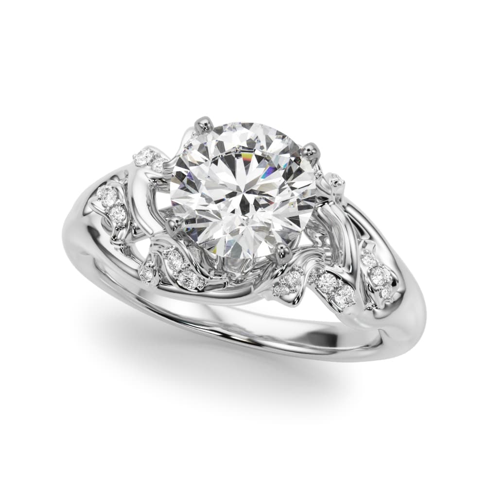 Nature Inspired Engagement Ring — style 51254 in 10k White Gold