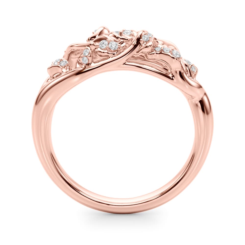 Nature Inspired Wedding Band (1/8 ct. tw.), Side view in rose gold