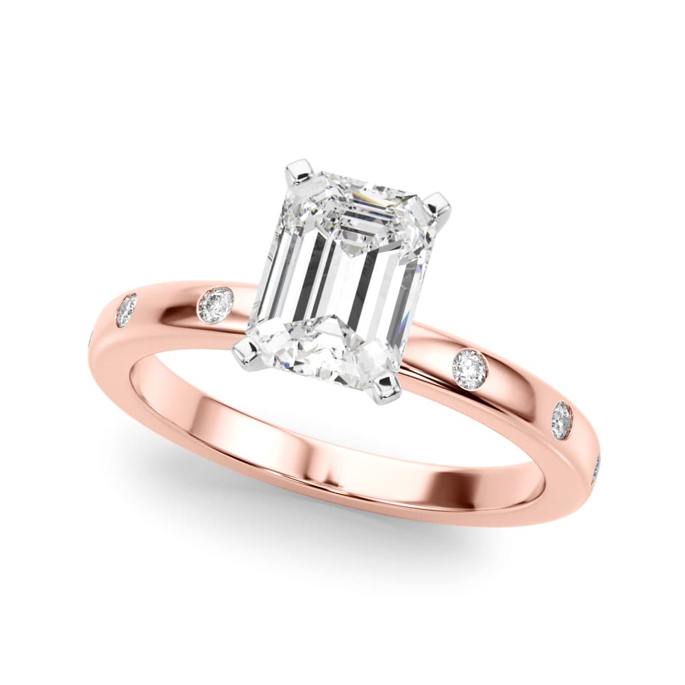 Contemporary Burnish Engagement Ring, style 51255, Front view in rose gold